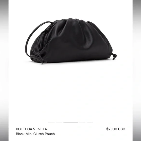 BOTTEGA VENETA Black Mini Clutch Pouch - Picture 2 of 15